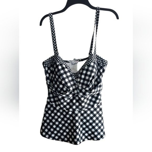 Isaacmizrahilive! Black And White Swim Tankini Top Only - Picture 1 of 3